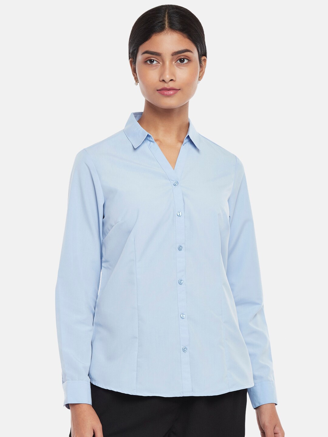 

Annabelle by Pantaloons Women Blue Formal Shirt