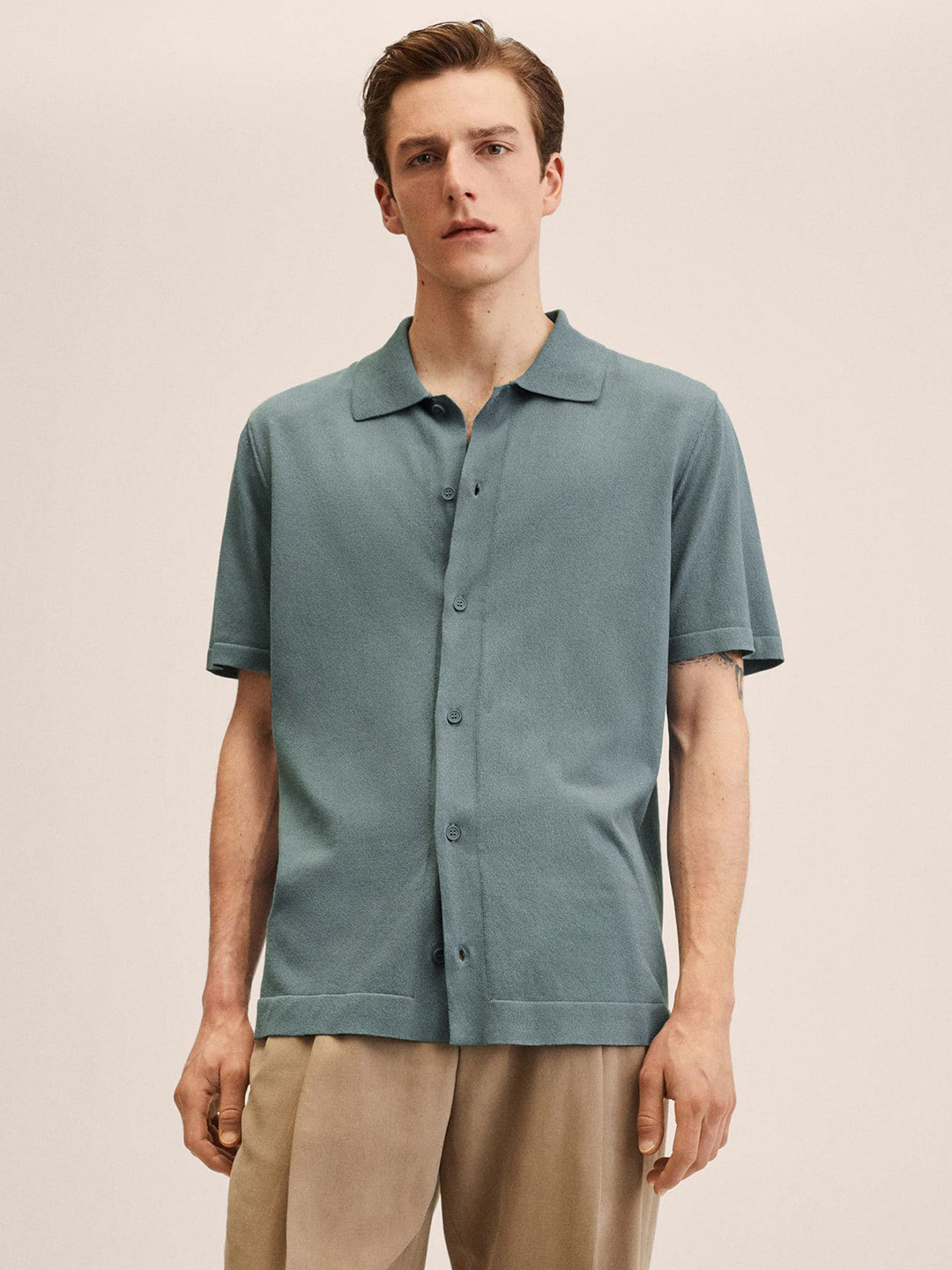 

MANGO MAN Blue Casual Shirt