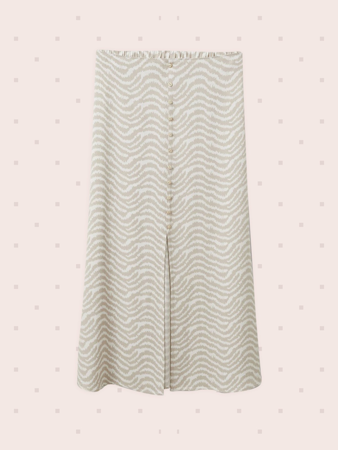 

Mango Kids Girls Beige & White Striped Straight Midi Skirt