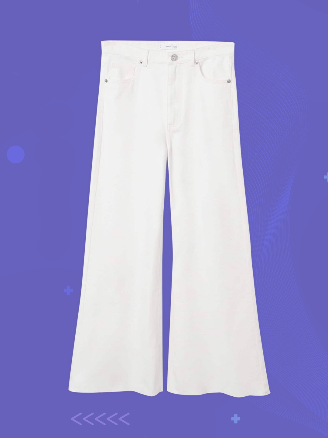 

Mango Kids Girls White Solid Raw Hem Jeans