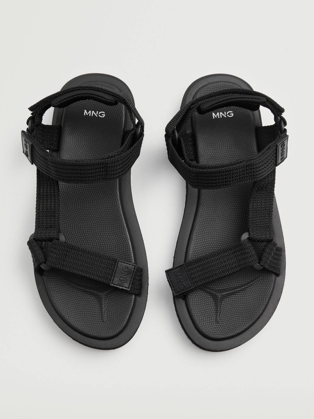 

MANGO MAN Black Solid Sports Sandals