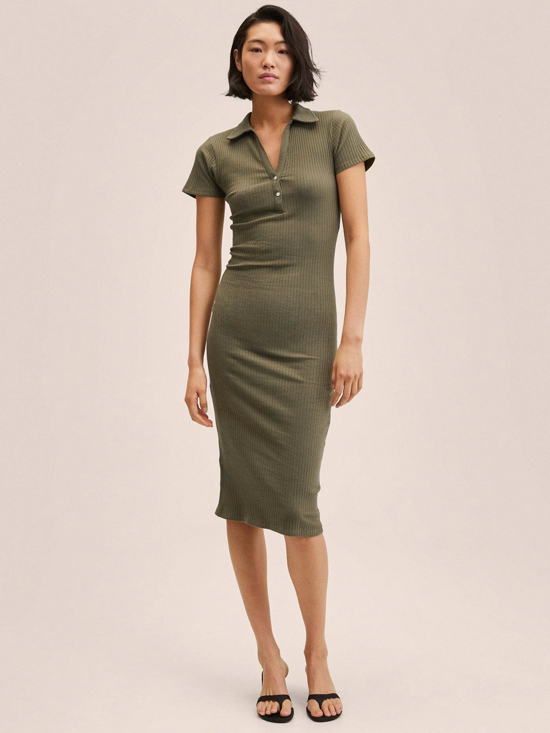 

MANGO Green Sheath Dress