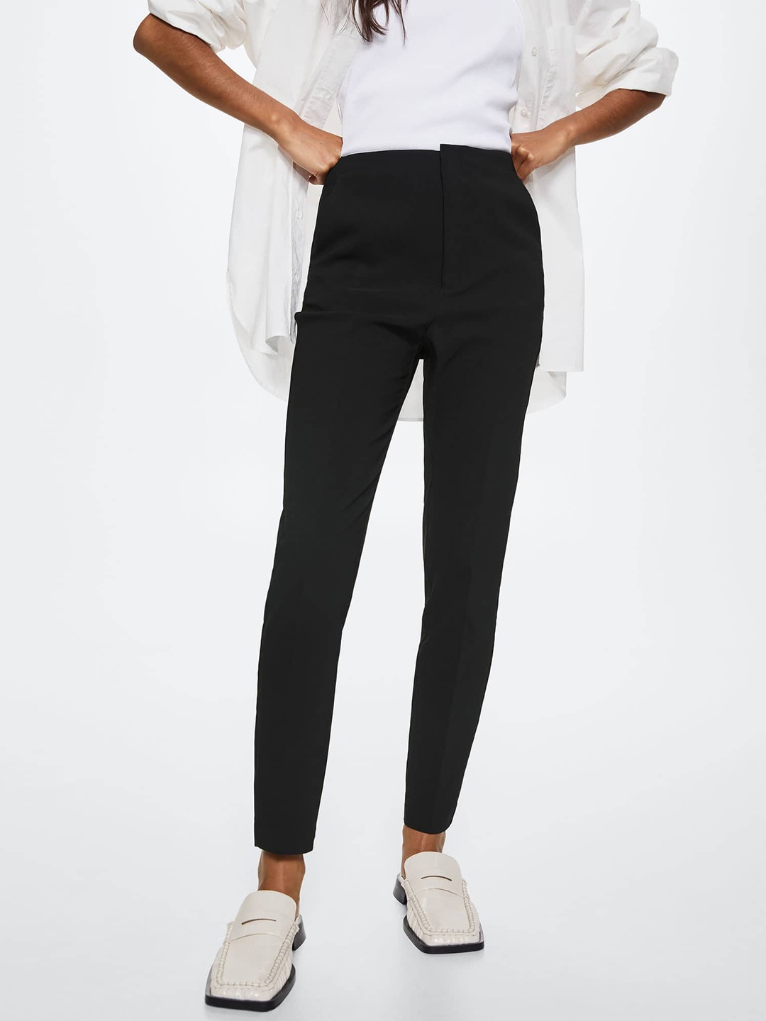 

MANGO Women Black Knitted Trousers