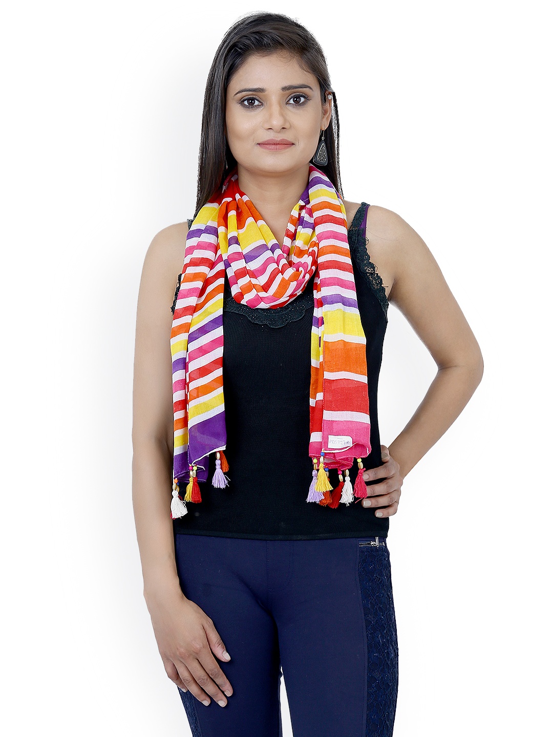 

Anekaant Multicoloured Striped Scarf, Multi