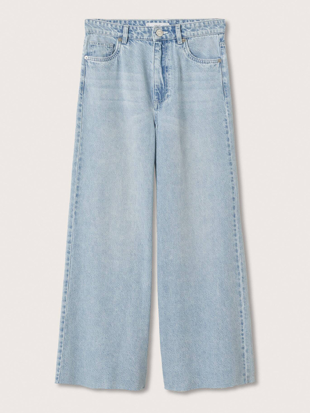 

Mango Kids Girls Blue Flared Jeans with Raw Hem