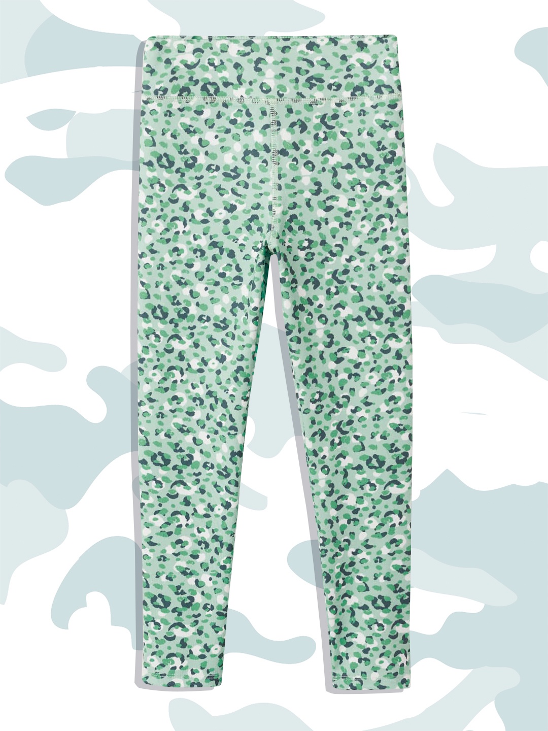 

Mango Kids Girls Green & White Leopard Print Ankle Length Leggings