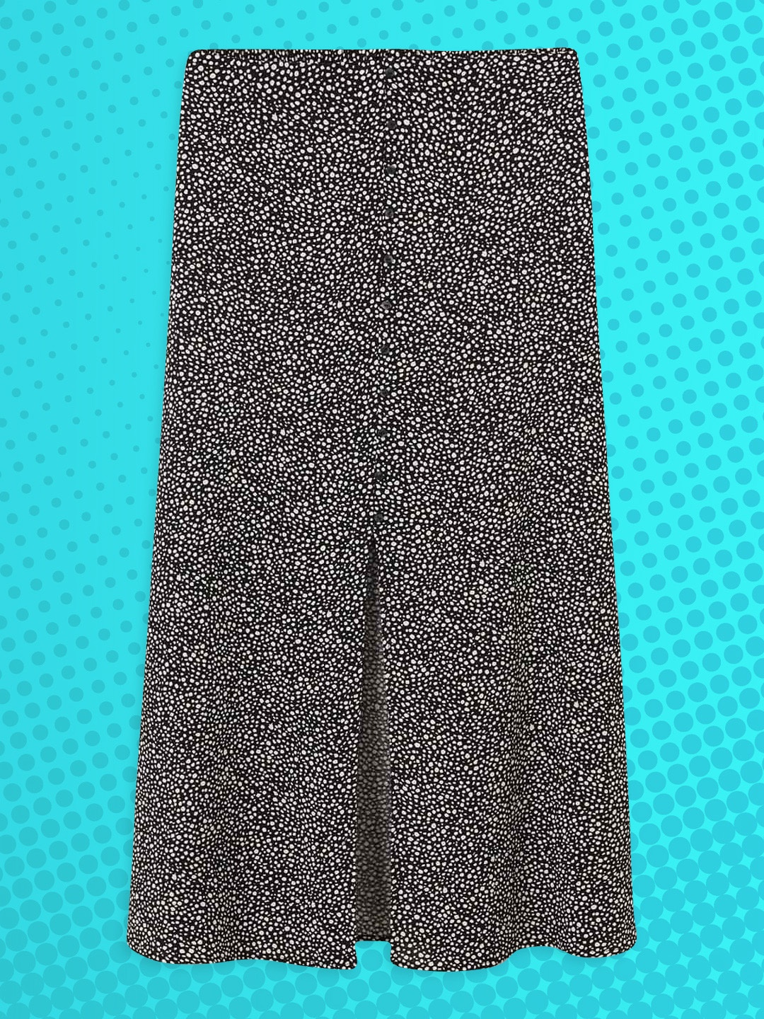 

Mango Kids Girls Black & White Printed Straight Midi Skirt