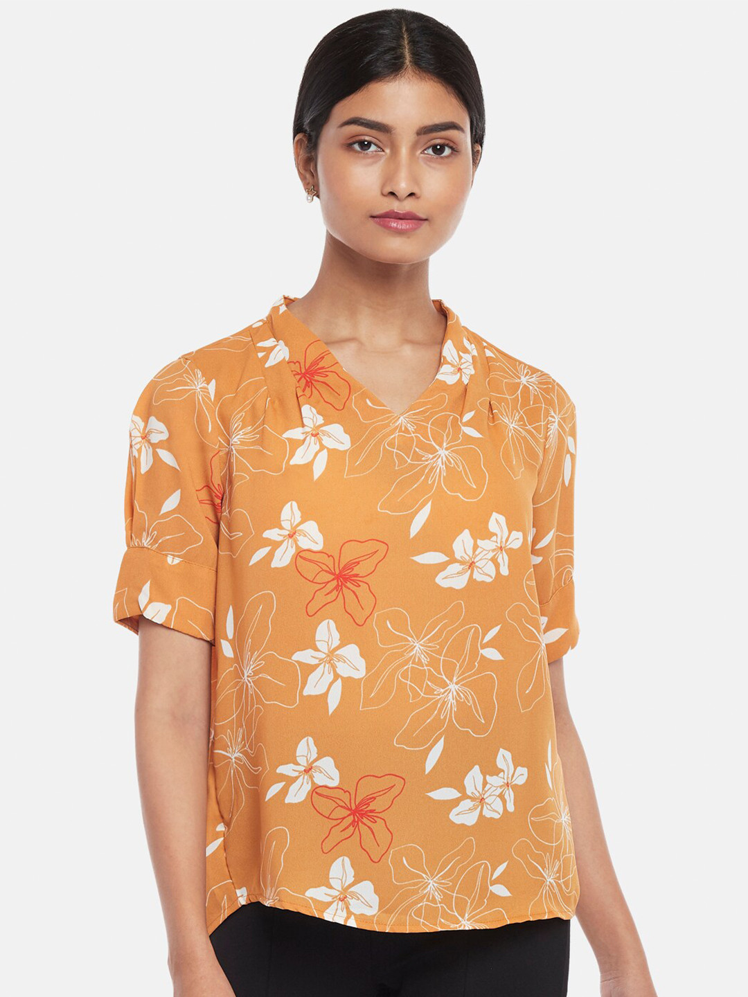 

Annabelle by Pantaloons Beige Floral Print Top