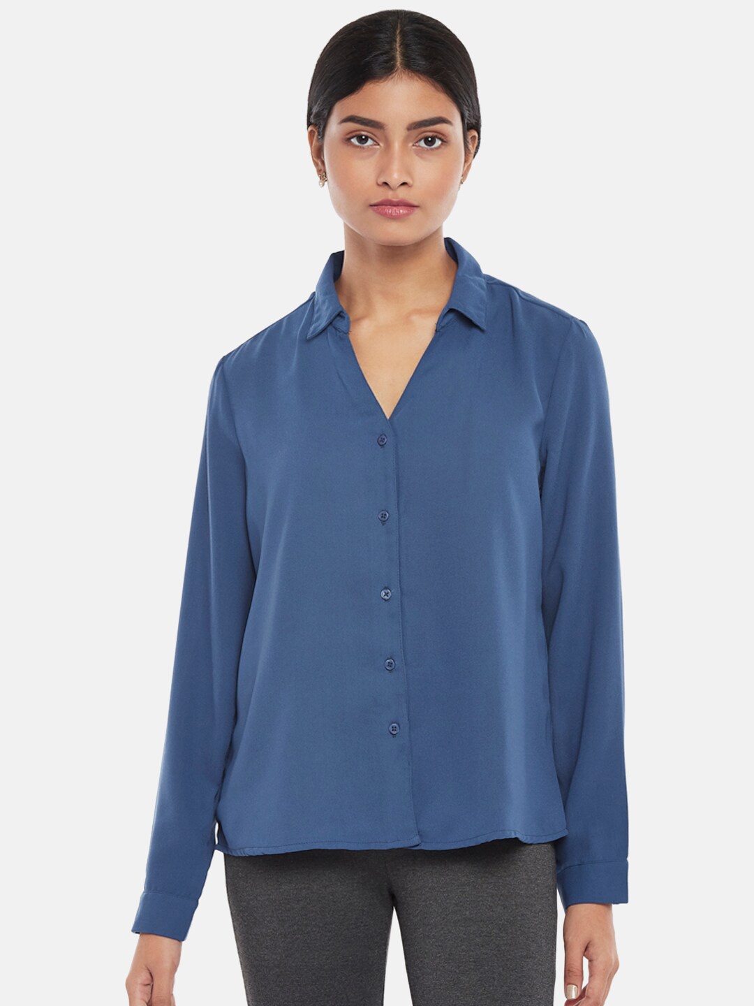 

Annabelle by Pantaloons Blue Shirt Style Top