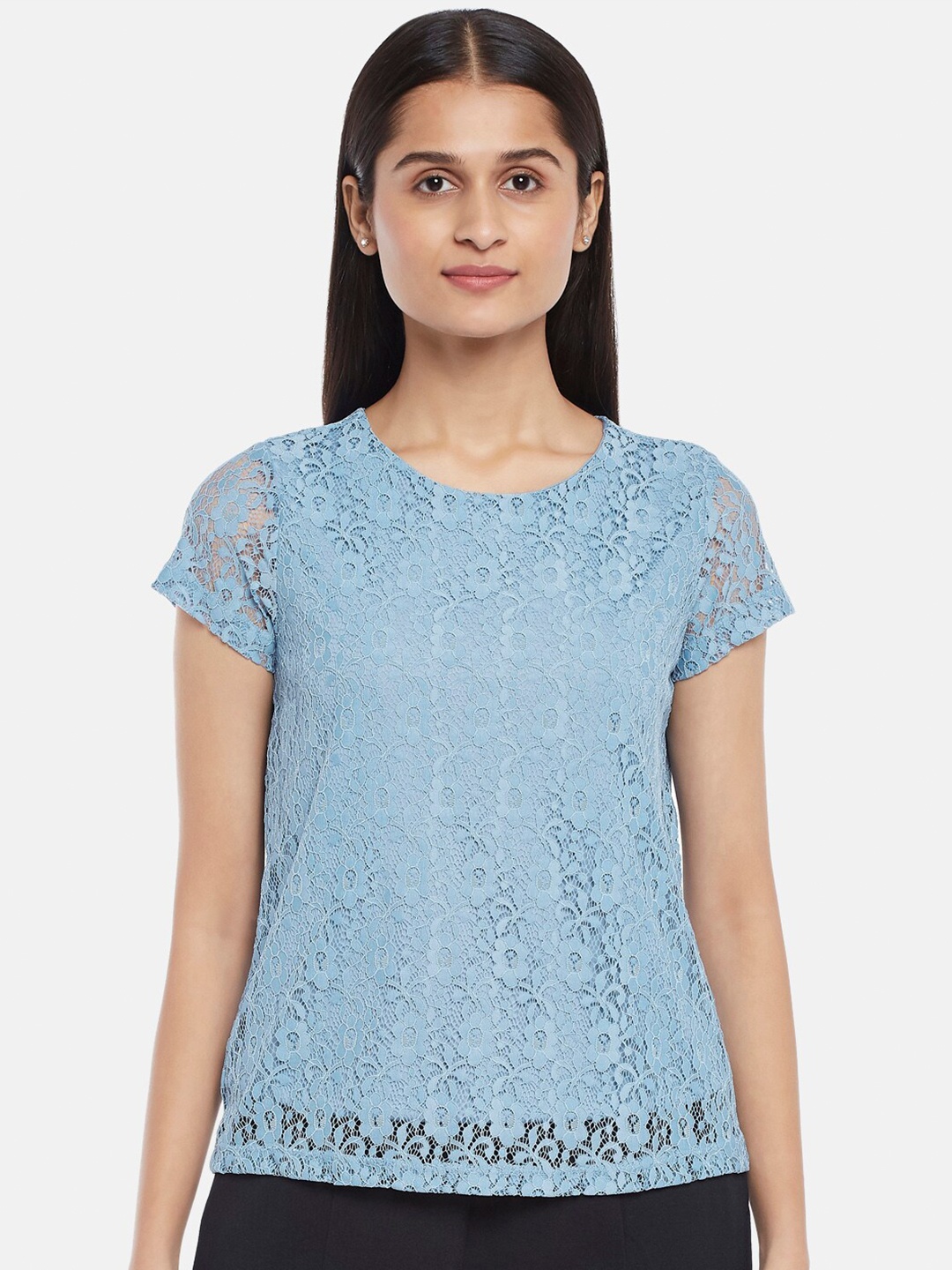 

Honey by Pantaloons Blue Lace Top