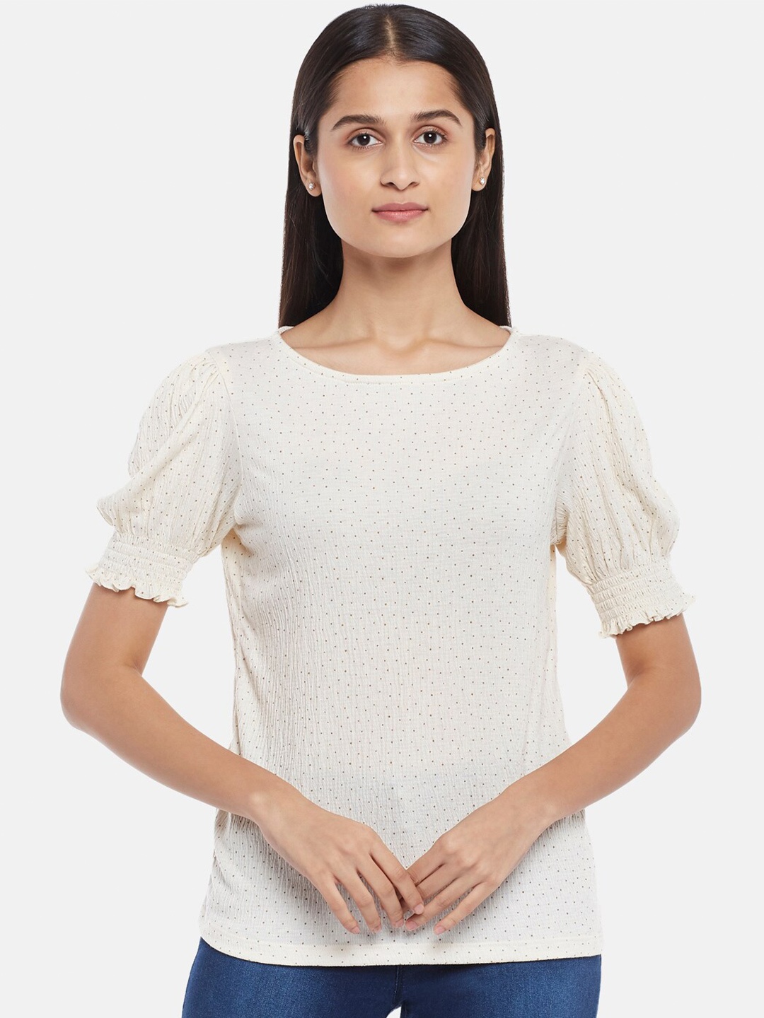 

Honey by Pantaloons Off White Crepe Top