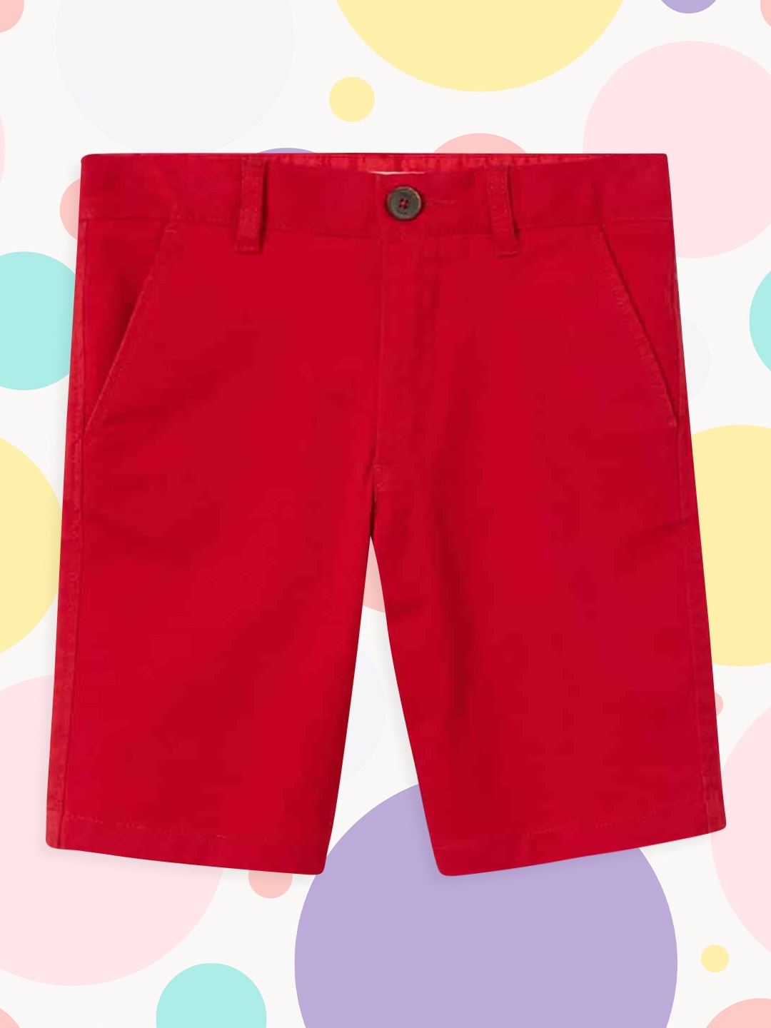 

Mango Kids Boys Red Solid Shorts