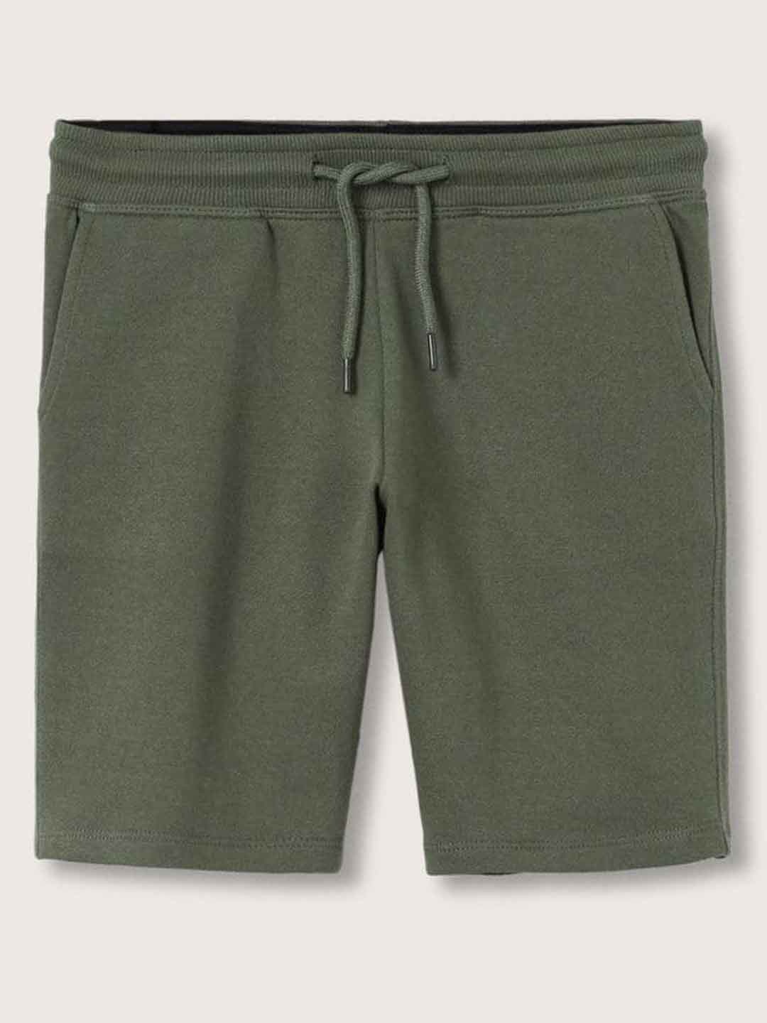 

Mango Kids Boys Olive Green Solid Pure Cotton Regular Shorts