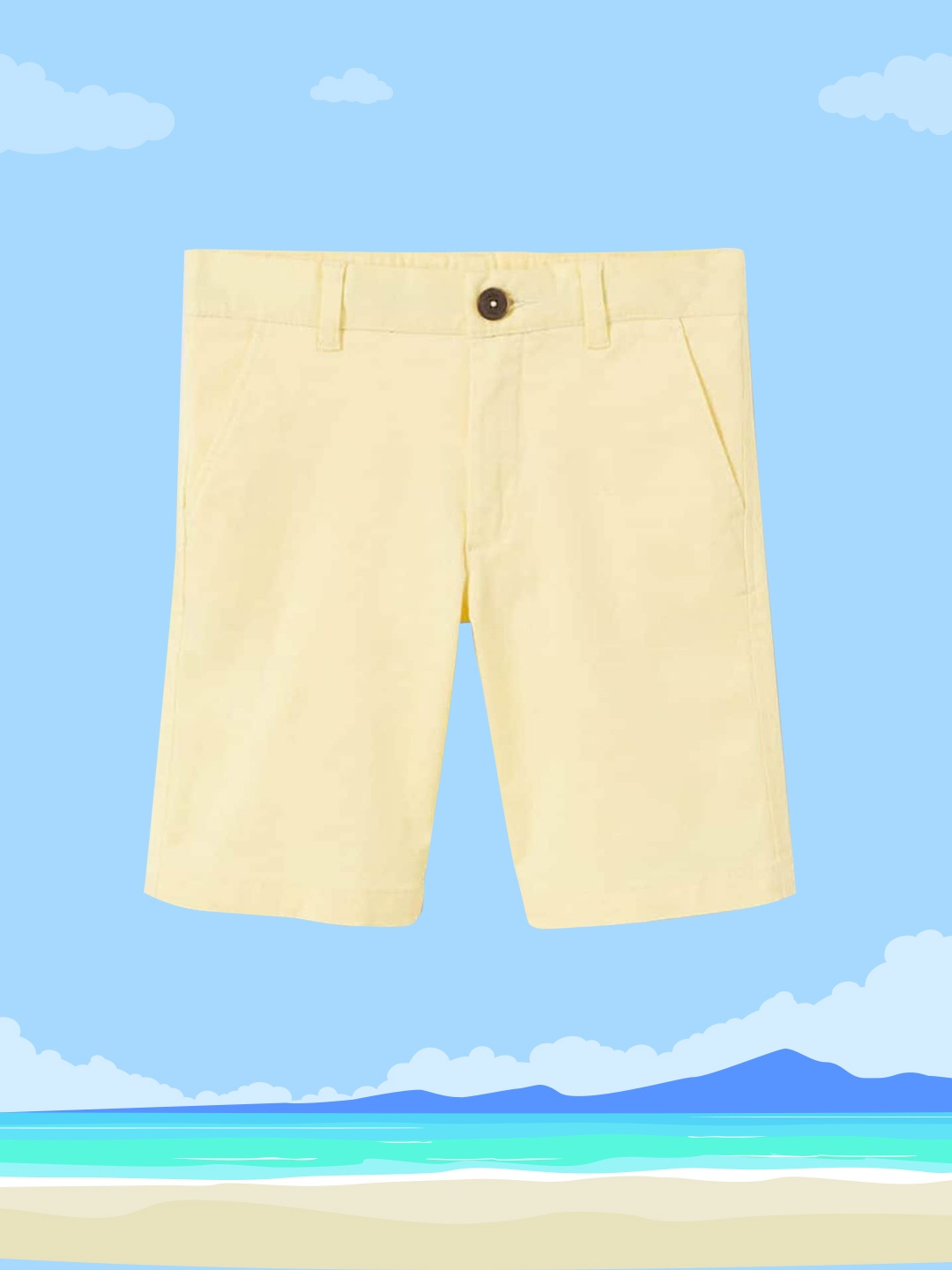 

Mango Kids Boys Yellow Solid Shorts