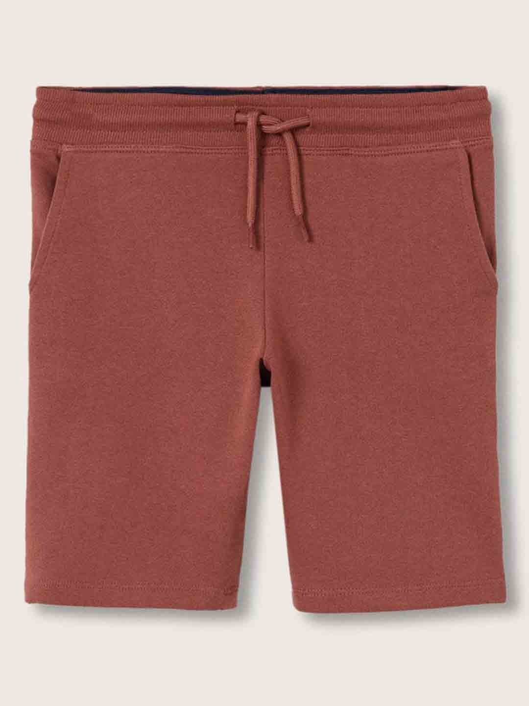 

Mango Kids Boys Rust Orange Solid Pure Cotton Shorts