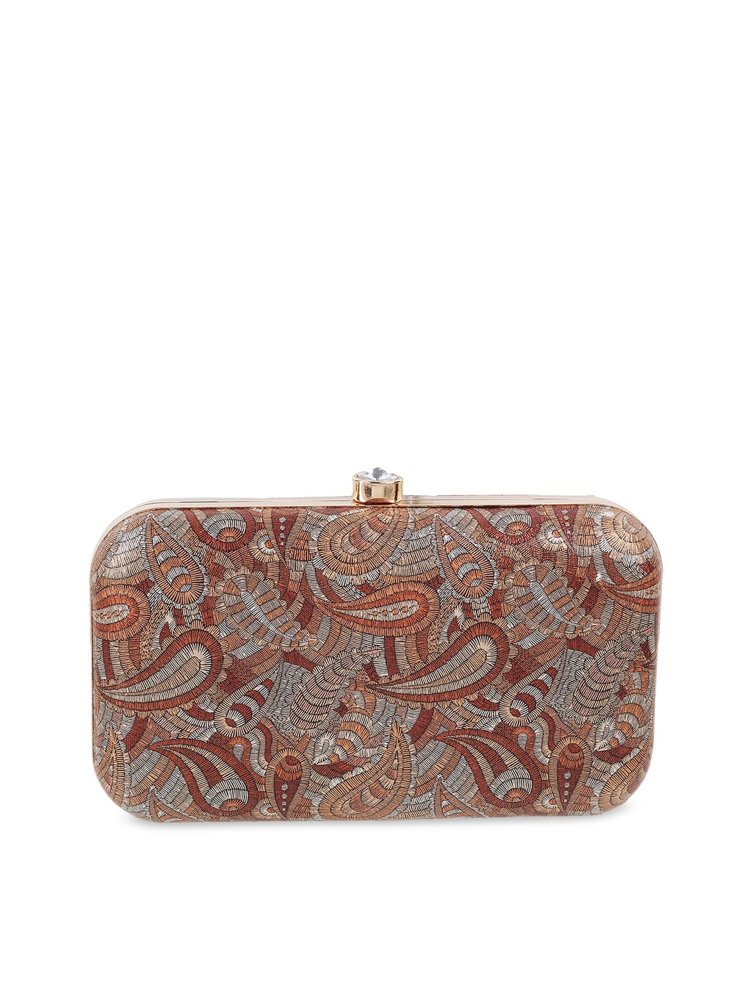 

Metro Gold-Toned Ethnic Motifs Embellished Swagger Sling Bag