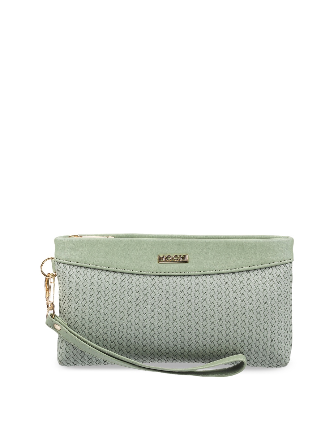 

Mochi Light Green Textured Envelope Clutch