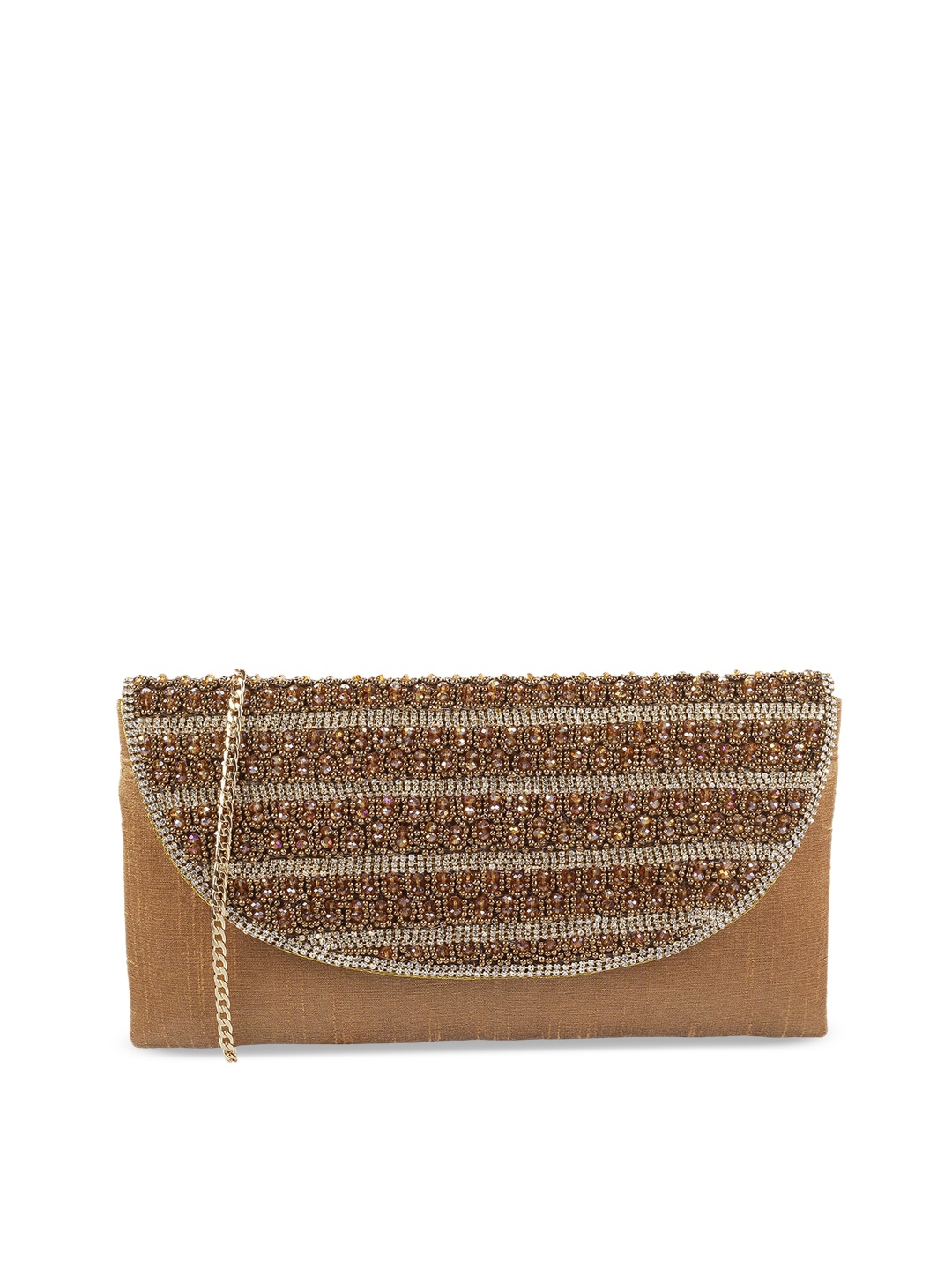 

Mochi Gold-Toned Embellished Envelope Clutch