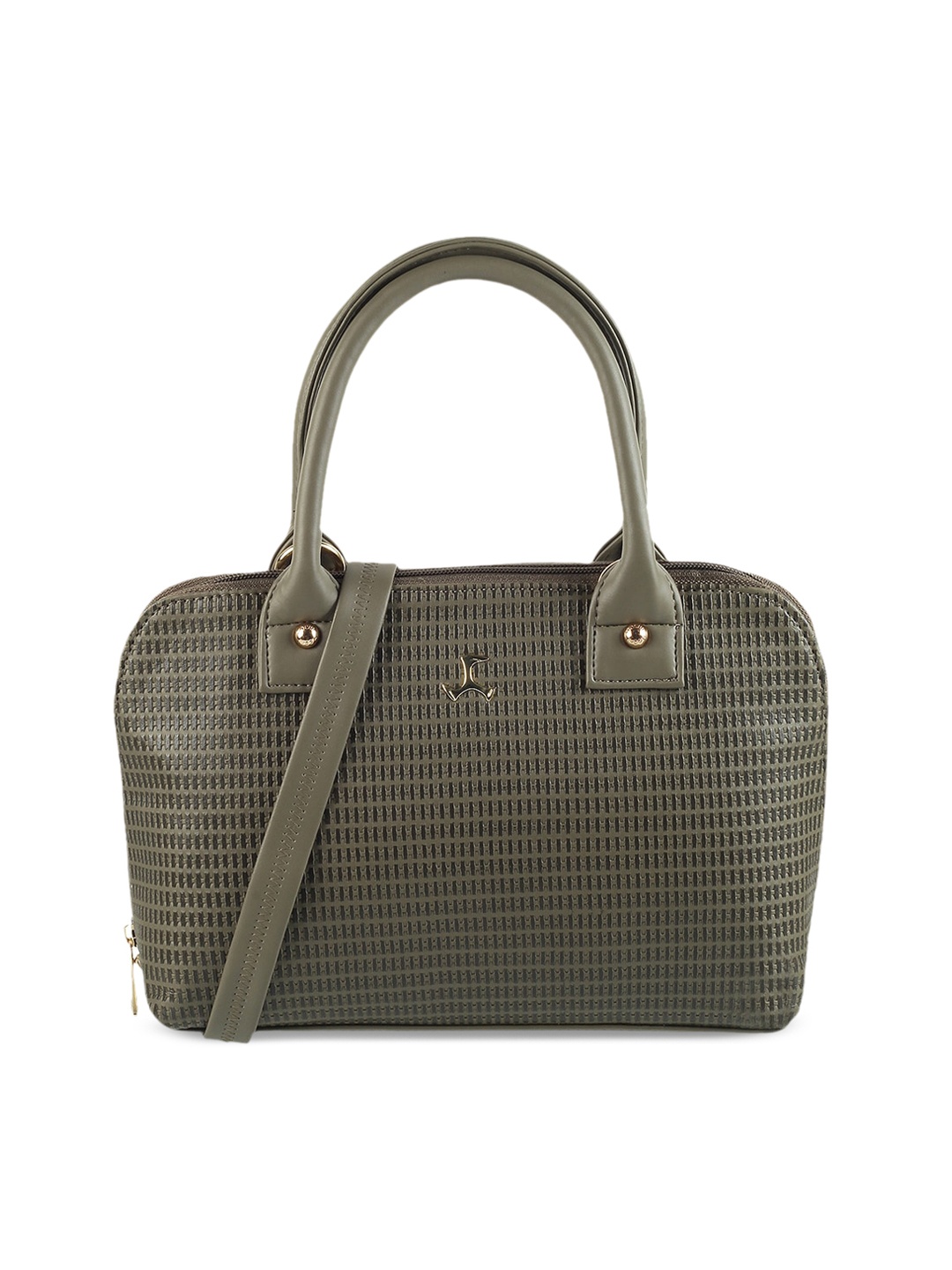 

Mochi Green PU Structured Handheld Bag with Quilted