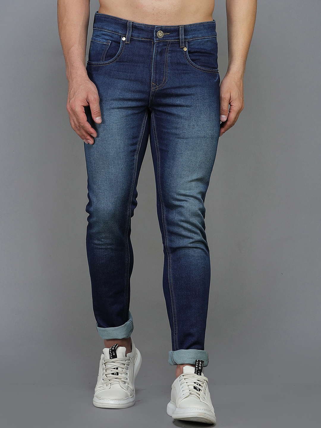 

TQS Men Blue Urban Straight Fit Light Fade Jeans