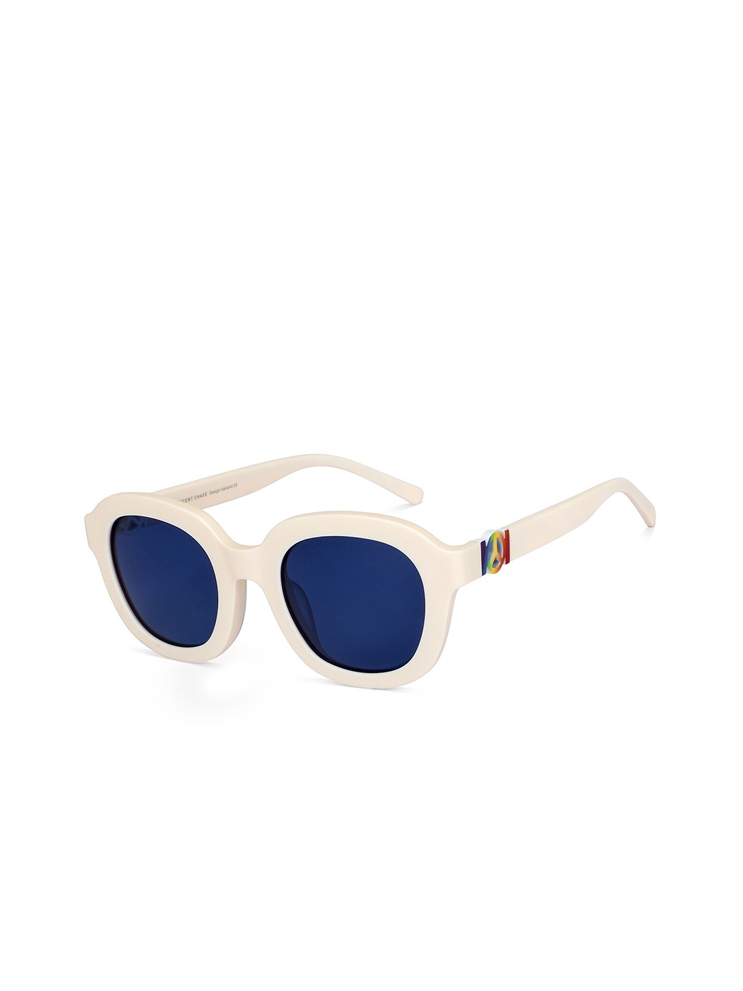 

Vincent Chase by Lenskart Unisex Blue Lens & White Round Sunglasses with Polarised Lens