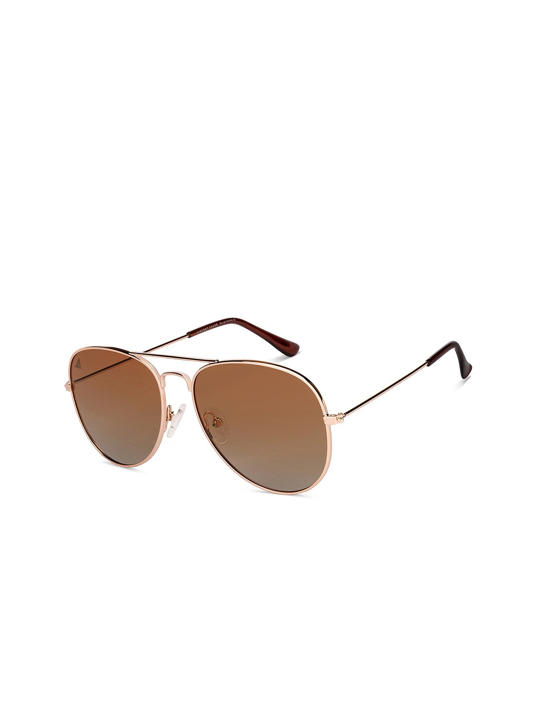 

Vincent Chase by Lenskart Unisex Brown Lens & Gold-Toned Aviator Sunglasses with Polarised Lens
