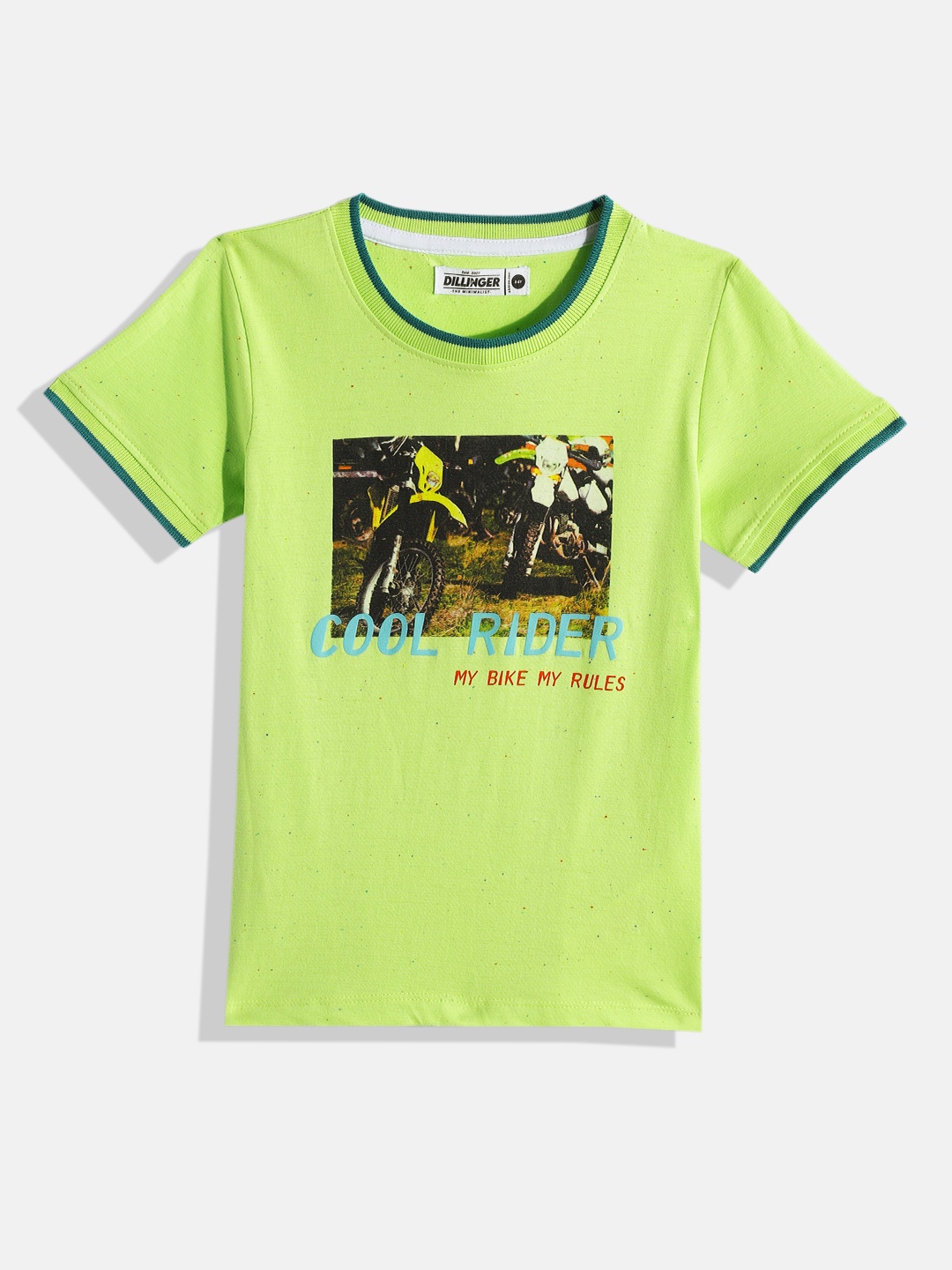 

DILLINGER Boys Green Printed Cotton T-shirt