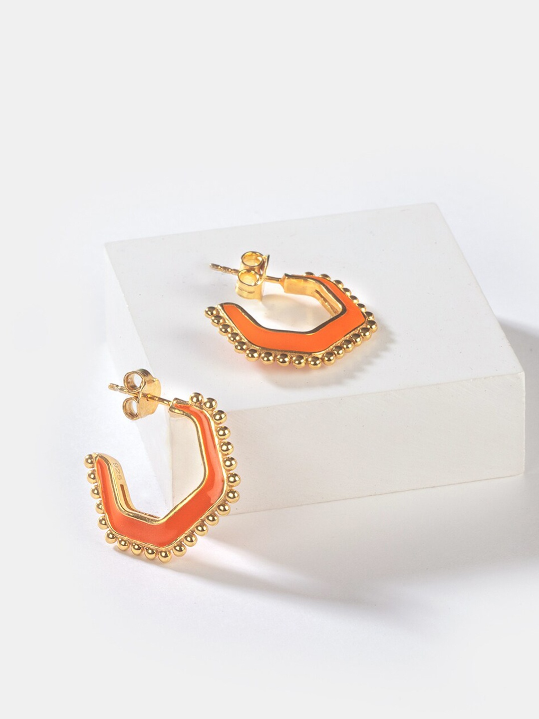 

SHAYA Gold-Toned Contemporary Drop Earrings