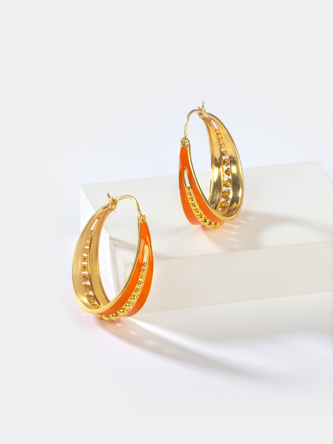 

SHAYA Gold-Toned Contemporary Hoop Earrings