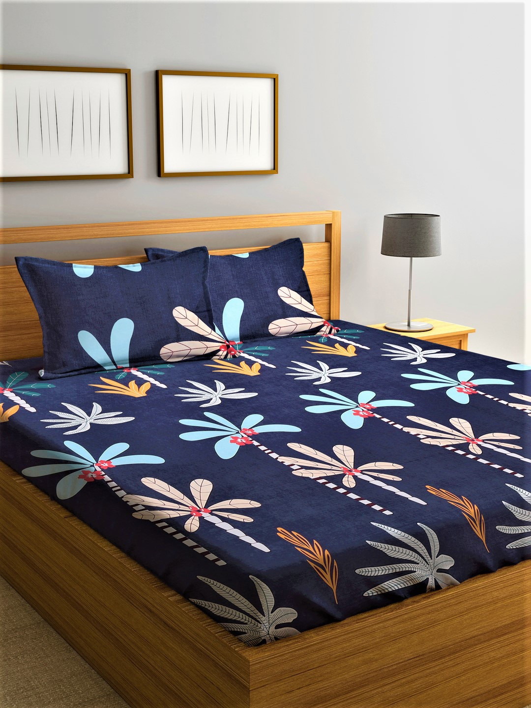 

Home Sizzler Unisex Navy Blue Bedsheets