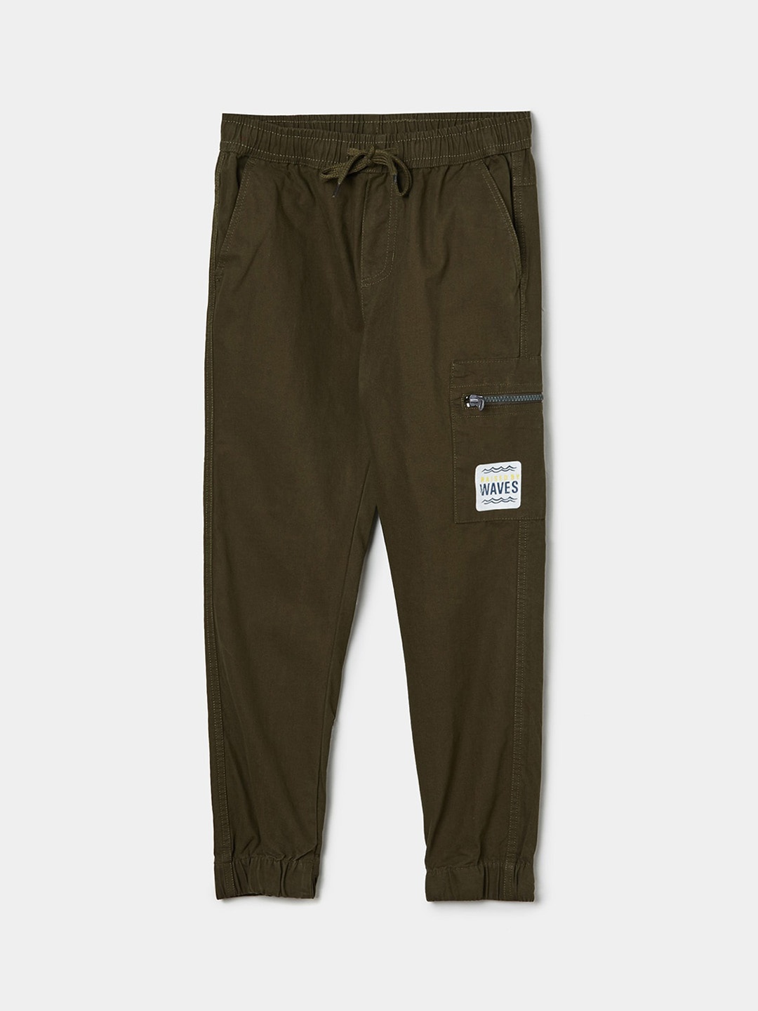 

max Boys Olive Green Joggers Trousers