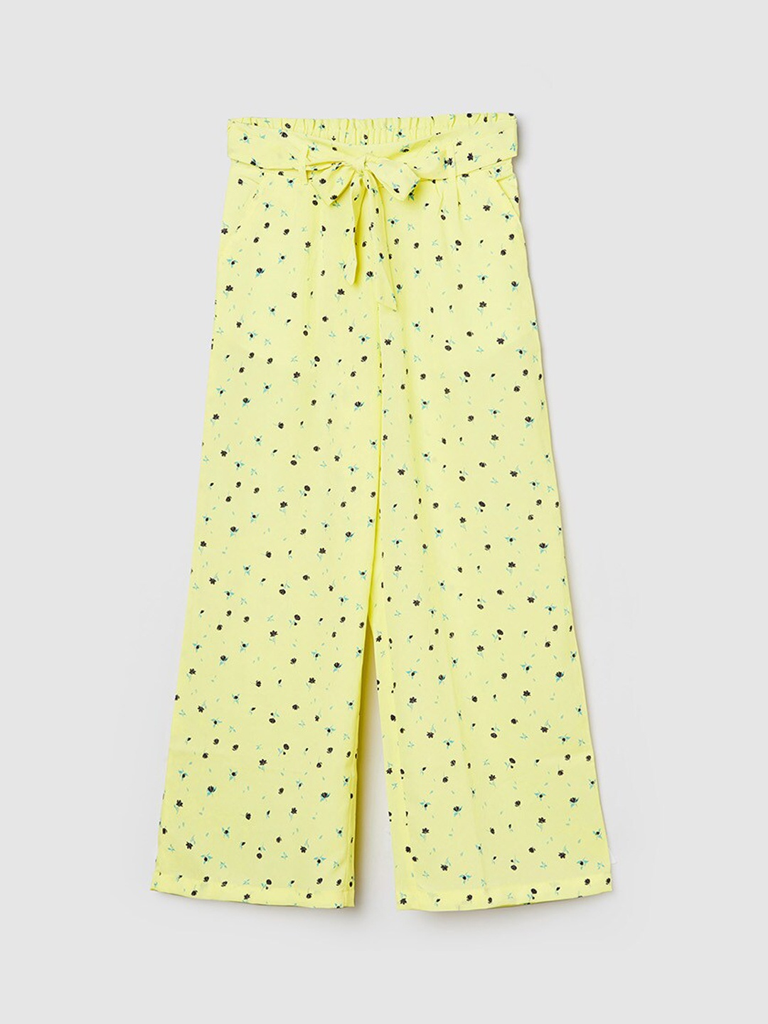 

max Girls Yellow Floral Trousers