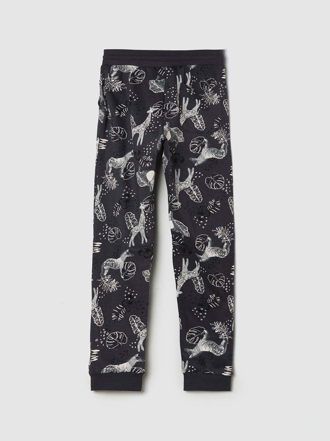 

max Girls Grey & White Printed Joggers