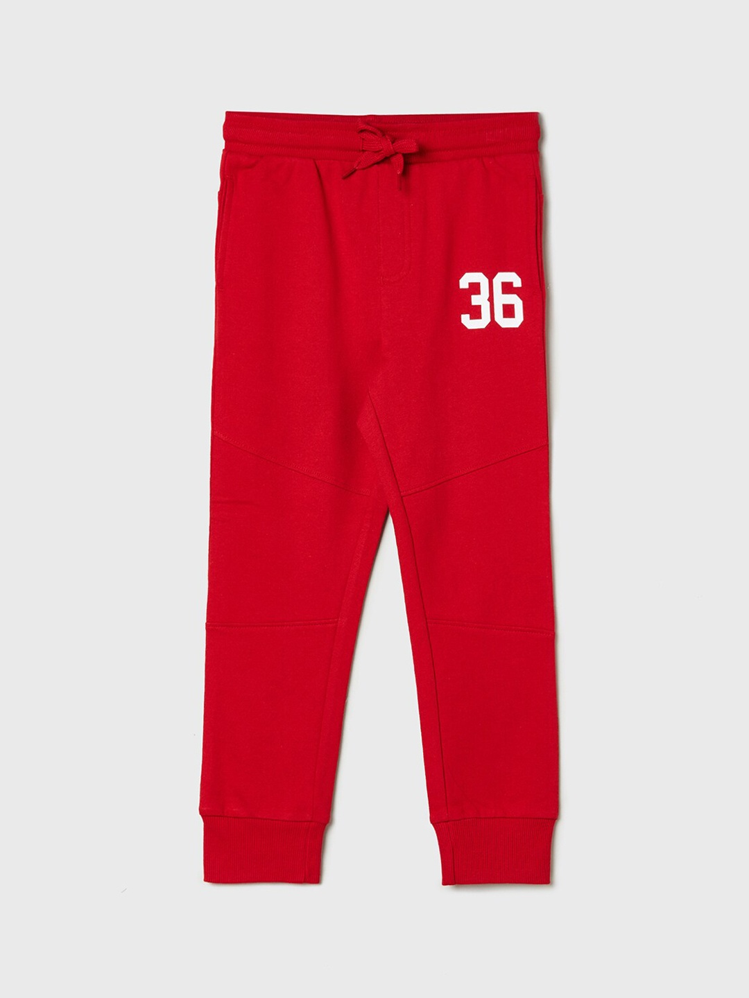 

max Boys Red & White Printed Joggers