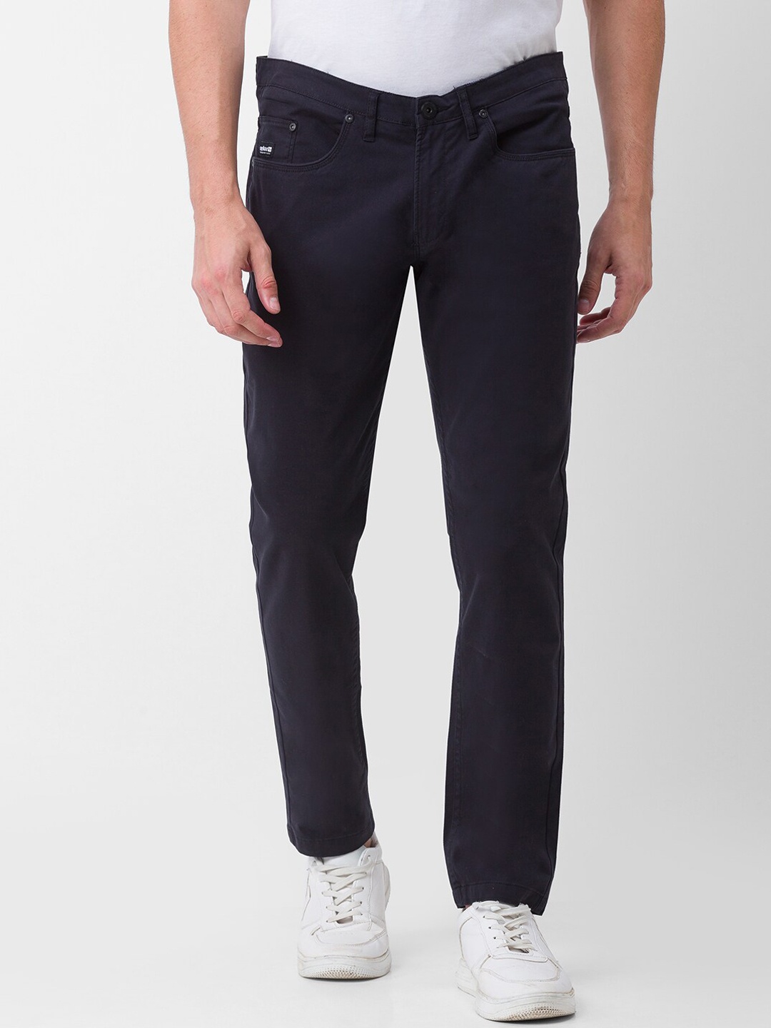 

SPYKAR Men Black Tapered Fit Chinos Trousers