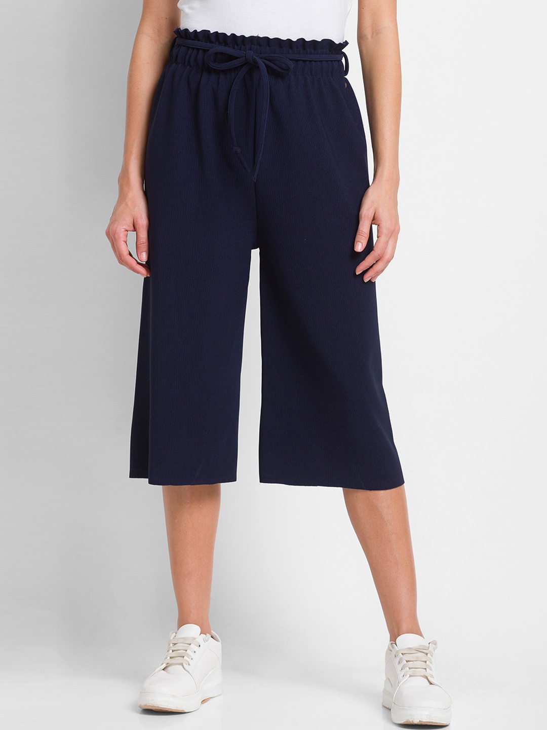 

SPYKAR Women Blue Solid Cotton Track Pants