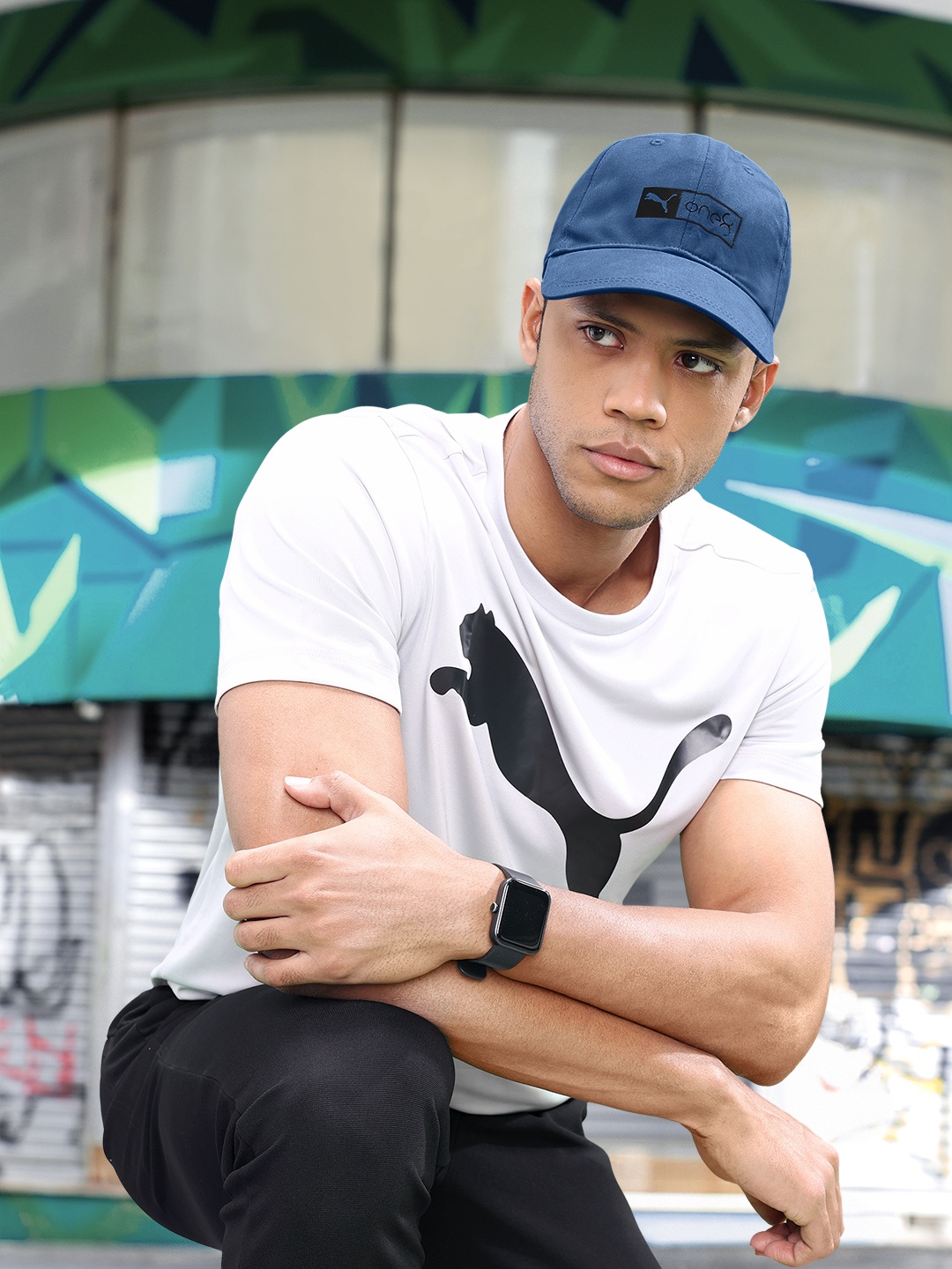 one8 x PUMA Unisex Blue Virat Kohli Stretch Baseball Cap
