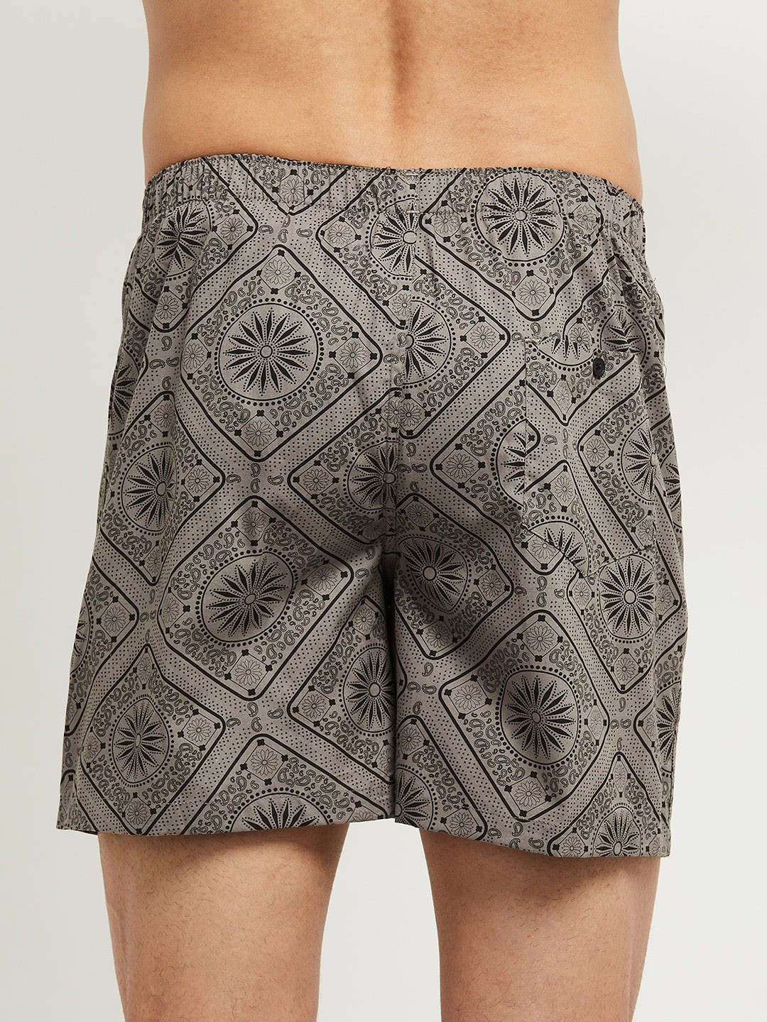 

max Men Grey & Black Printed Cotton Boxers NOSAOBXSM22DG0GREY