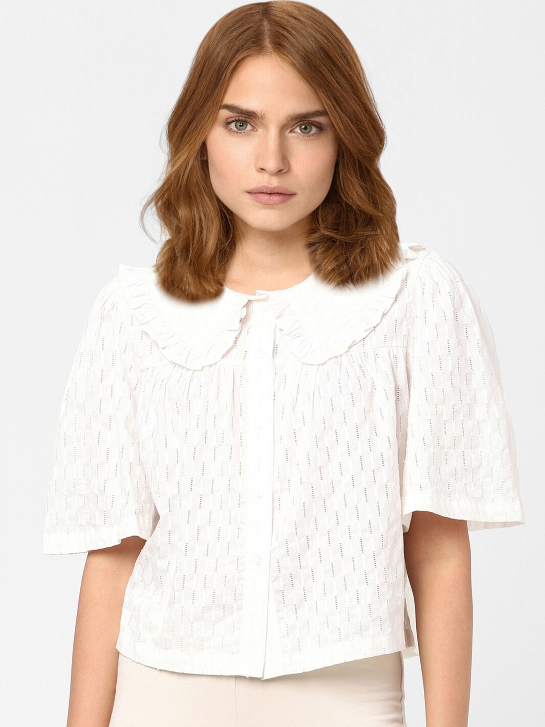 

Vero Moda White & guyabano Boxy Top