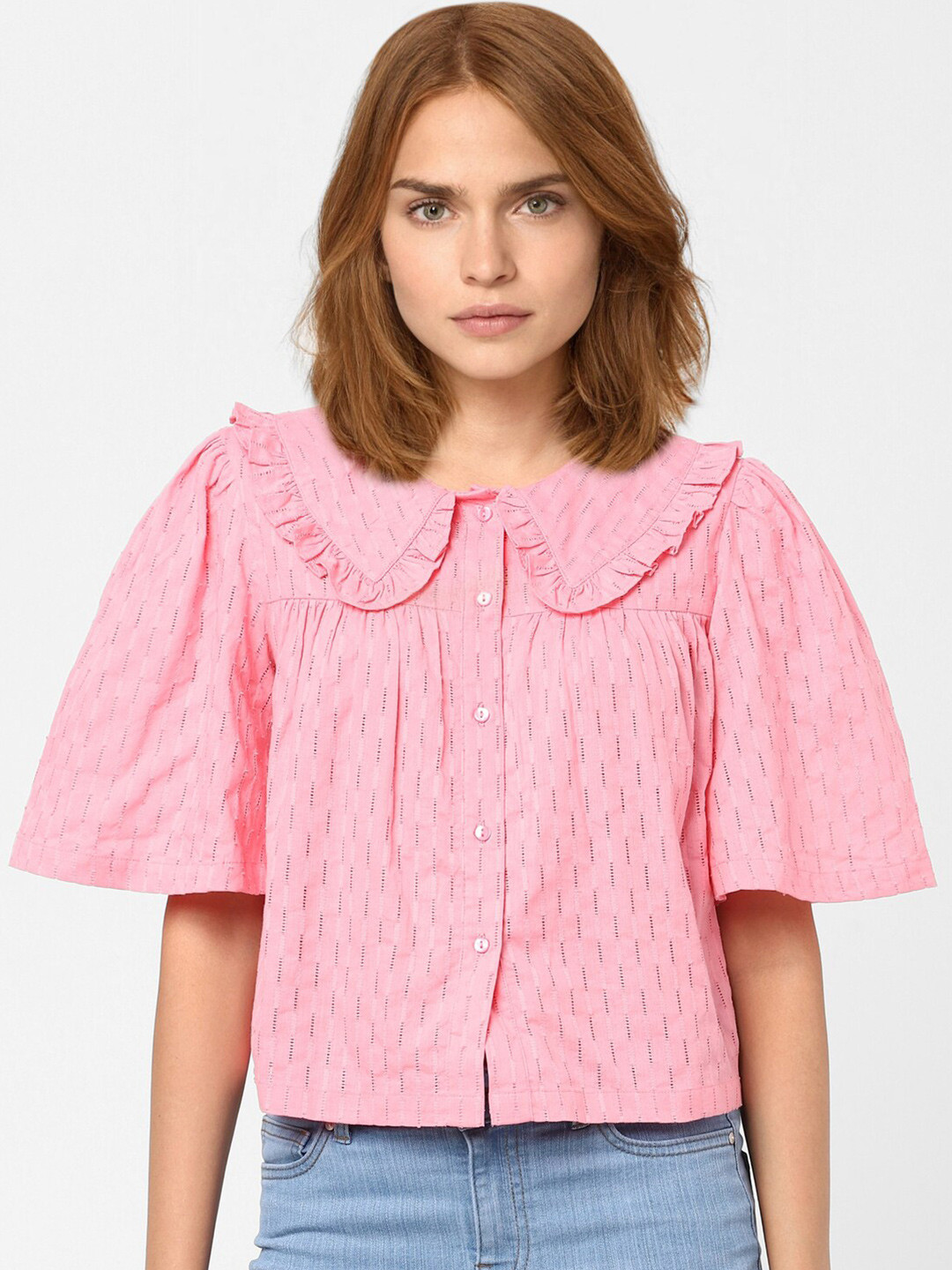 

Vero Moda Pink & almond blossom Shirt Style Top