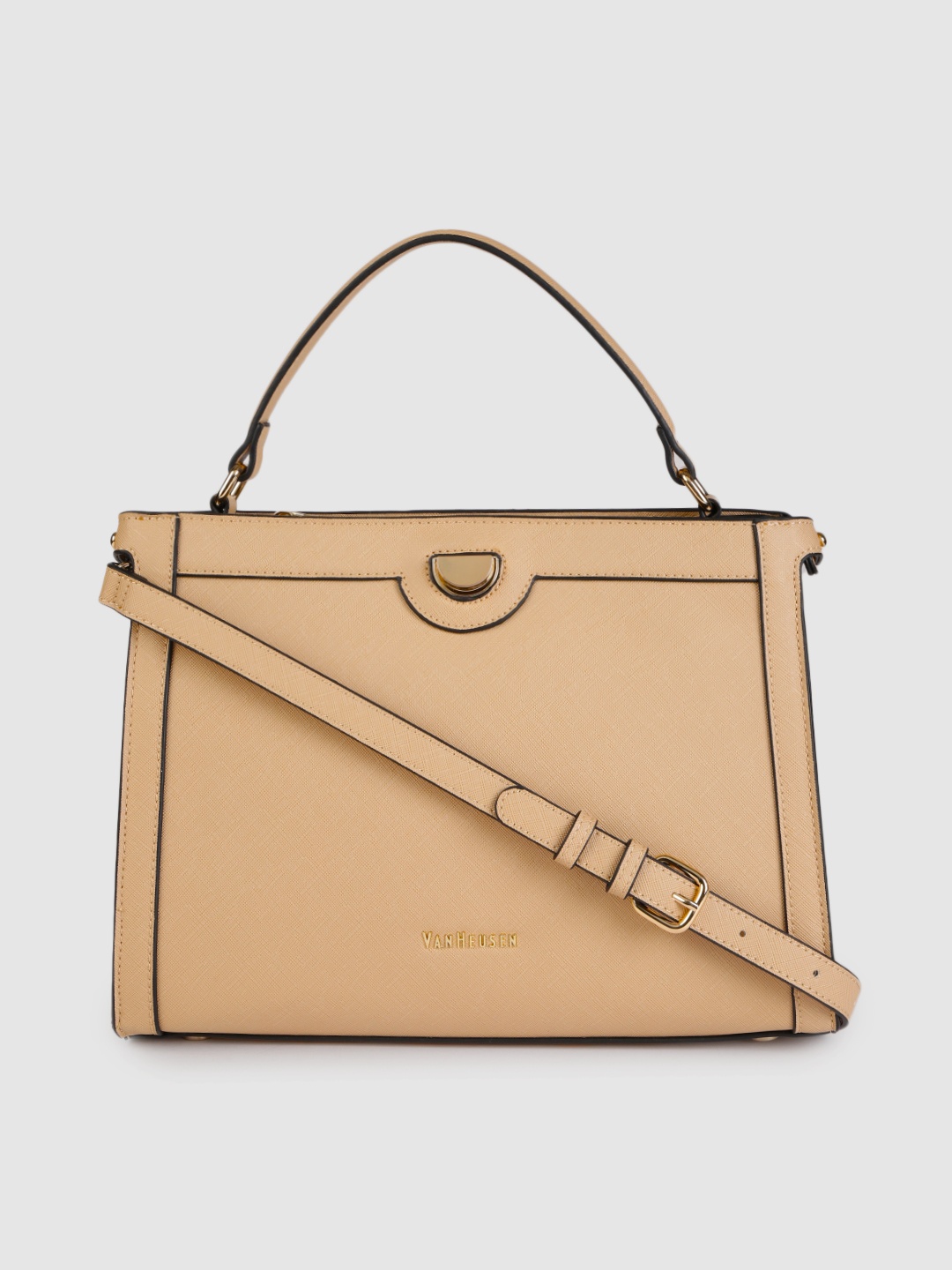 

Van Heusen Beige PU Structured Sling Bag