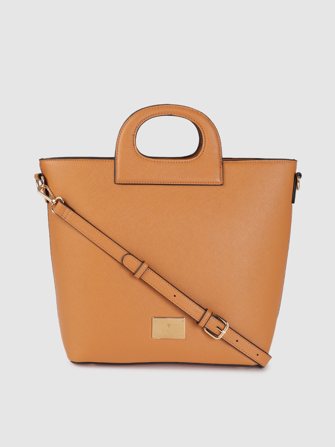 

Van Heusen Camel Brown Solid Handheld Bag
