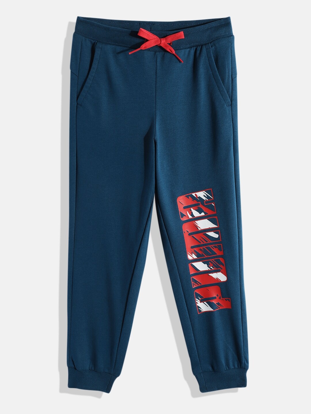 

Puma Boys Regular Fit Graphic Brand Logo Print Youth Regular Fit Mid-Rise Joggers, Teal