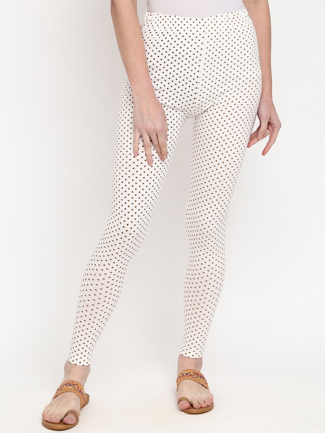 

V-Mart Women White Printed Ankle-Length Leggings