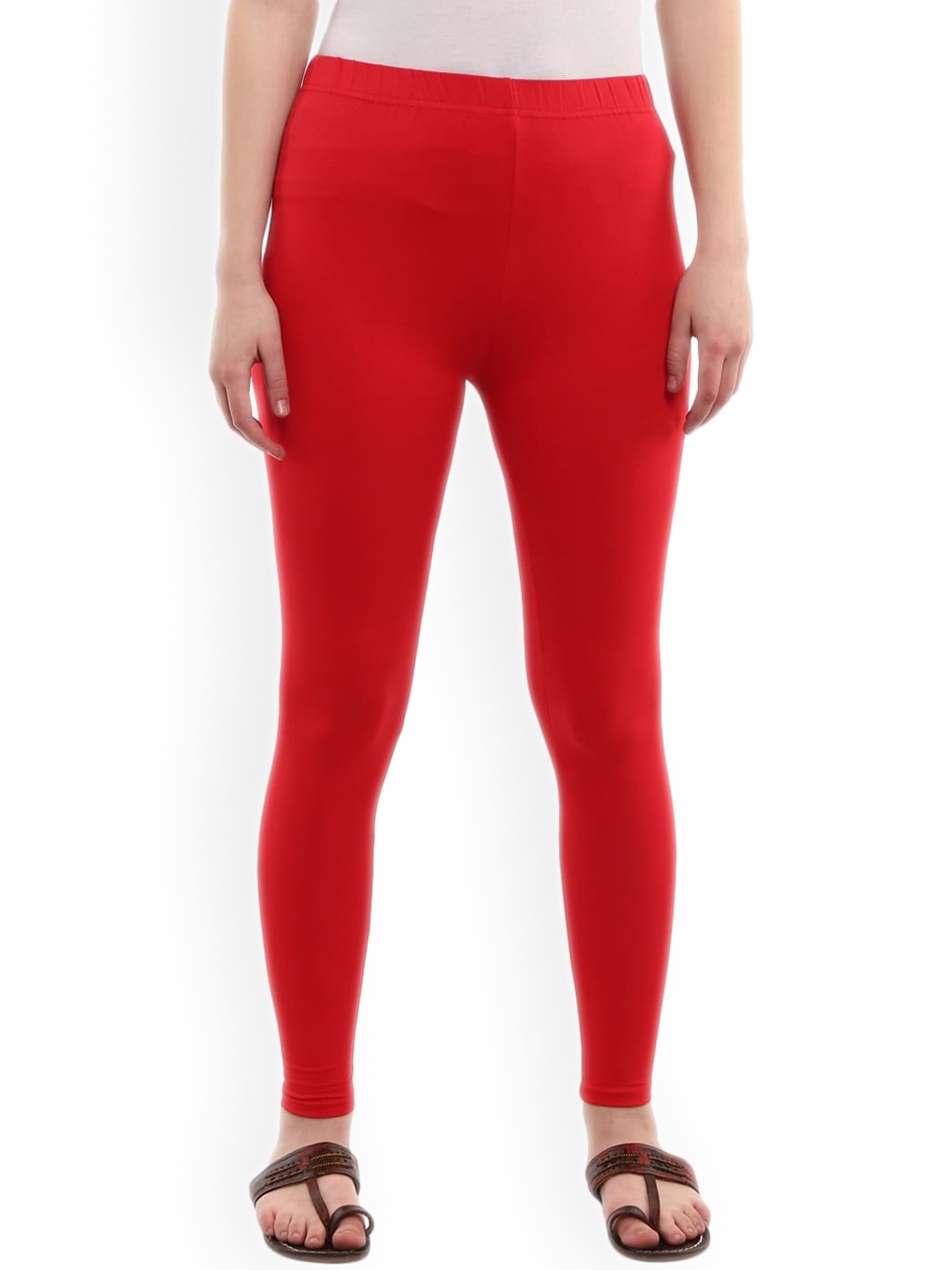 

V-Mart Women Red Solid Leggings