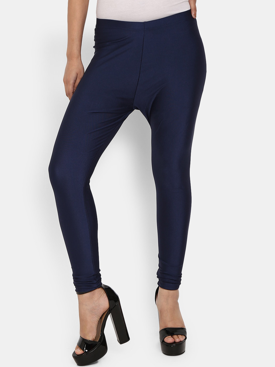 

V-Mart Women Navy Blue Solid Ankle-Length Leggings