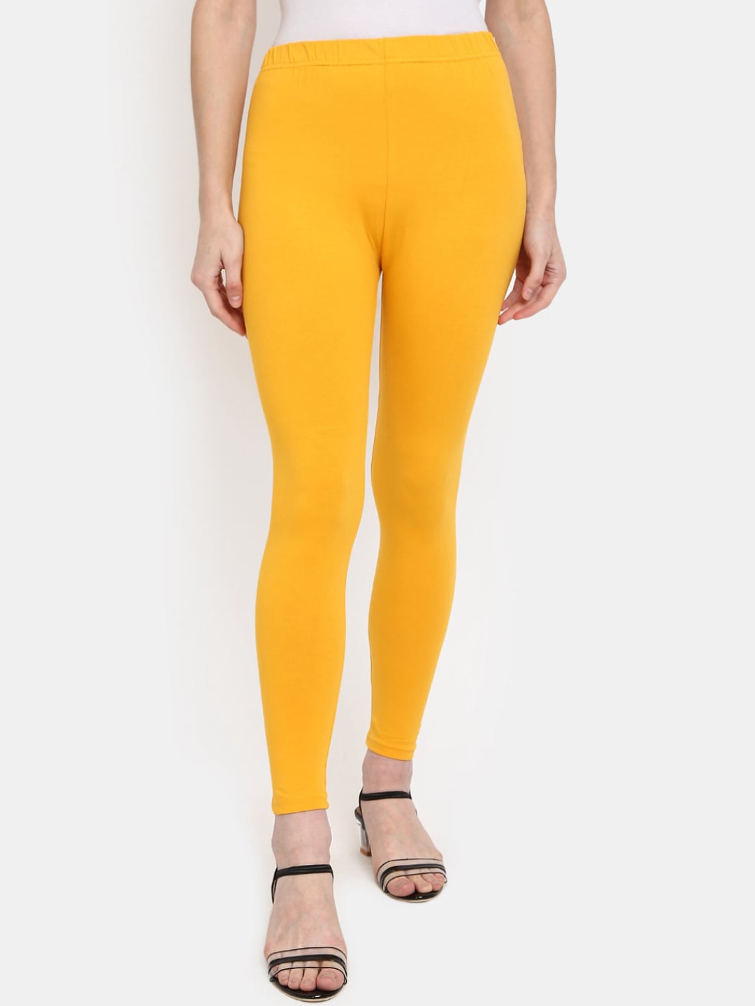 

V-Mart Women Mustard-Yellow Solid Ankle-Length Cotton Leggings