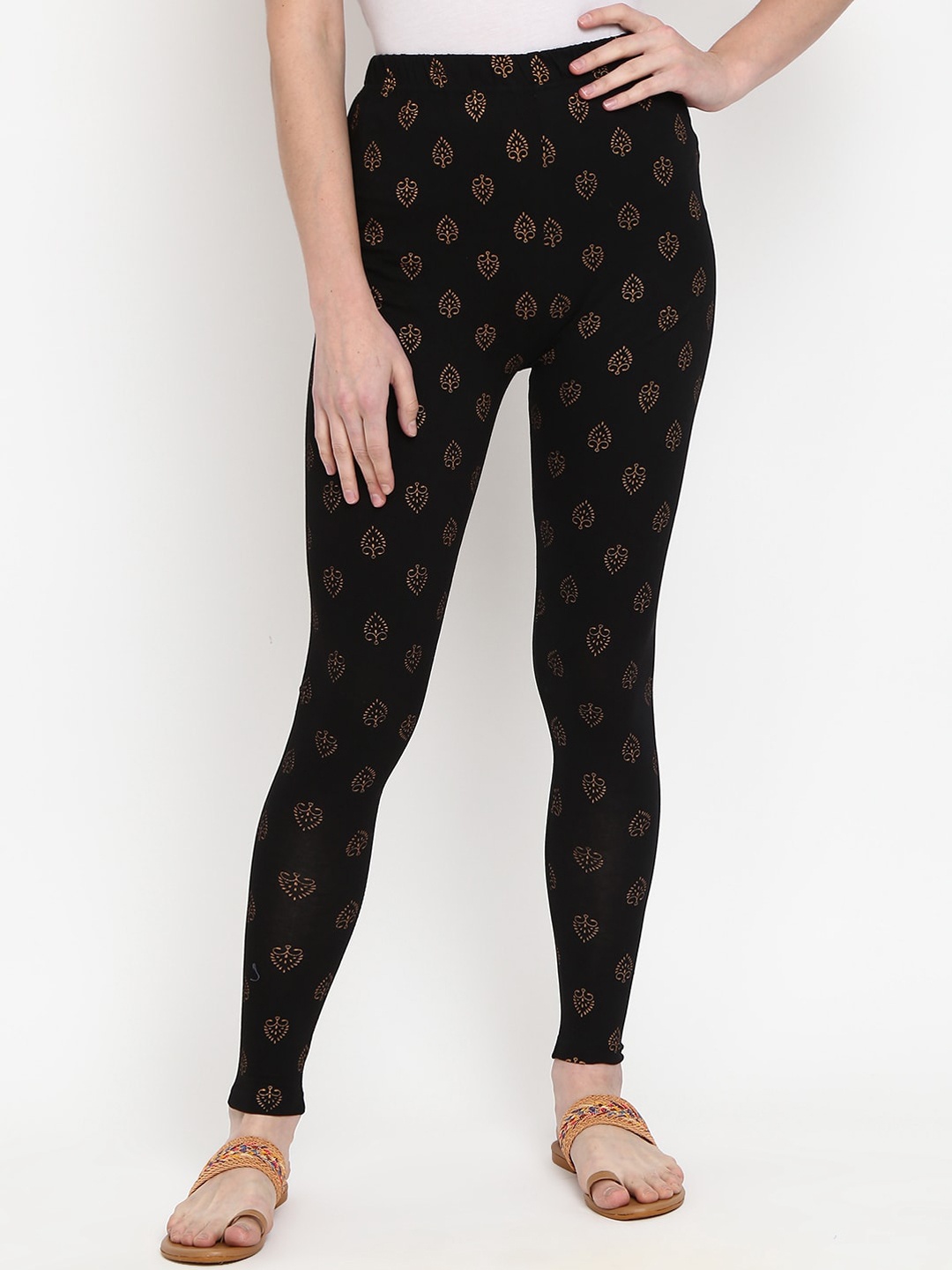 

V-Mart Women Black Printed Ankle-Length Leggings