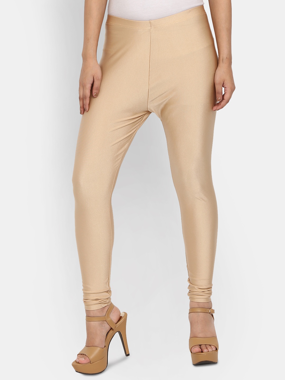 

V-Mart Women Gold-Coloured Churidar Length Leggings