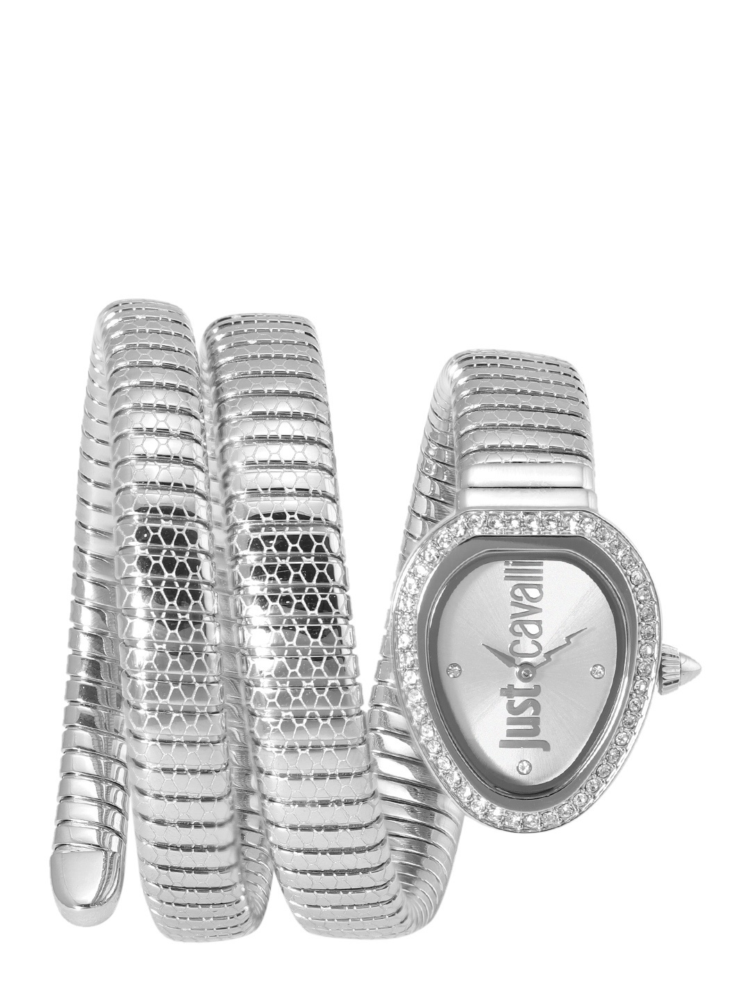

Just Cavalli Women Silver-Toned Wrap Around Straps Analogue Watch JC1L163M0015